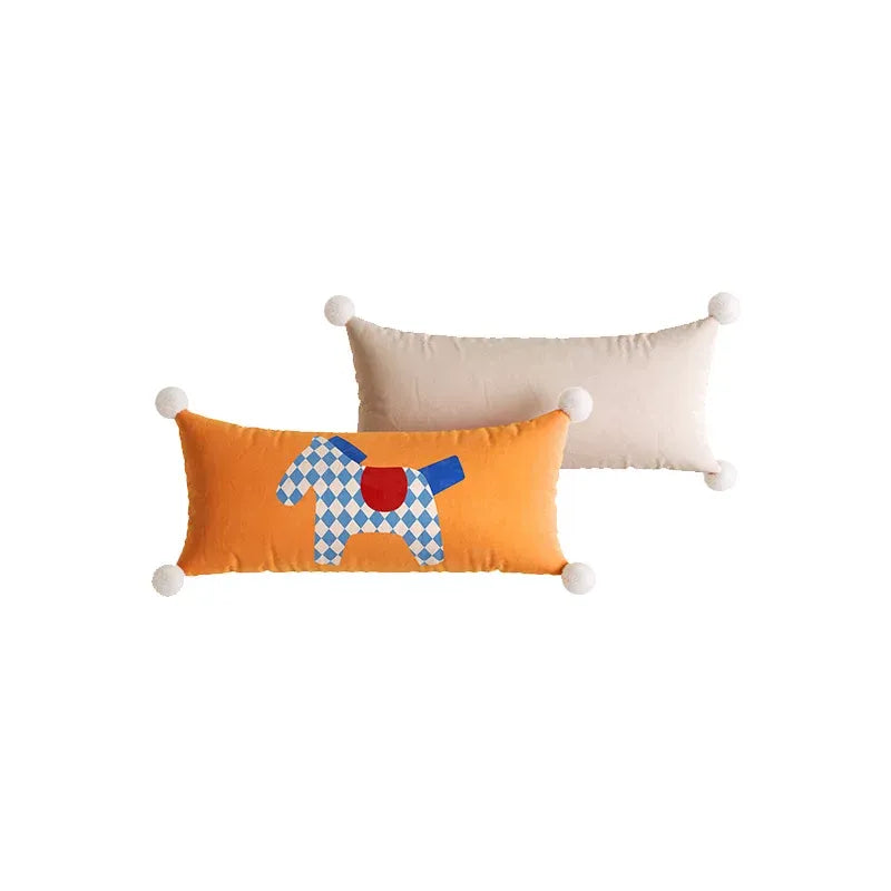 Bright Pony Colored Lumbar Pillow