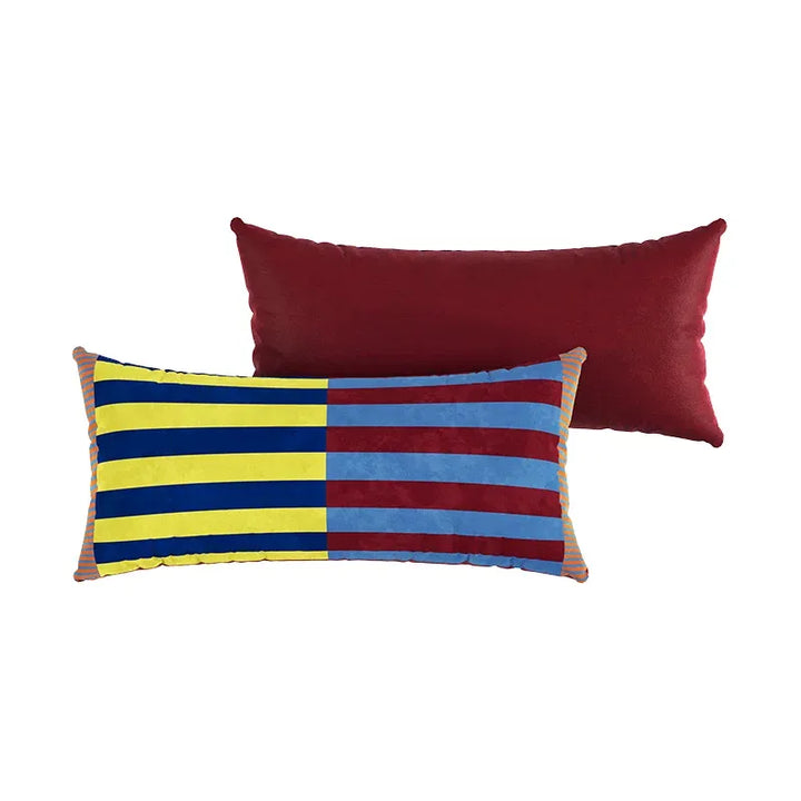 Color Block Striped Lumbar Pillow