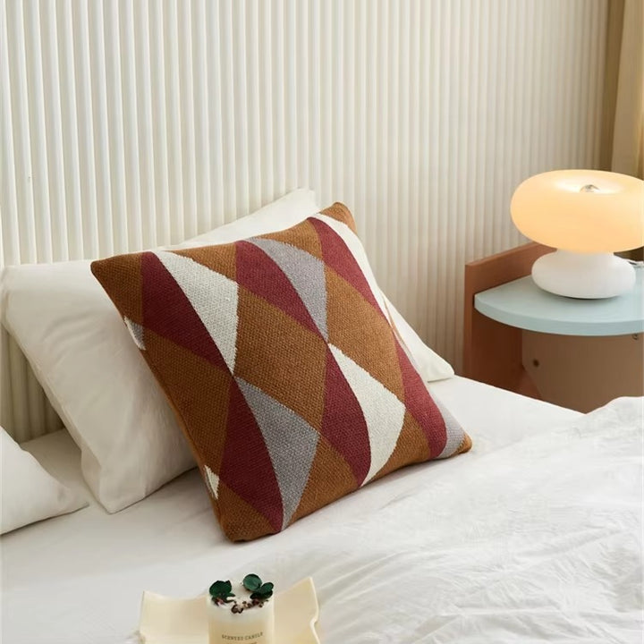 Colorful Rhombus Pattern Pillow