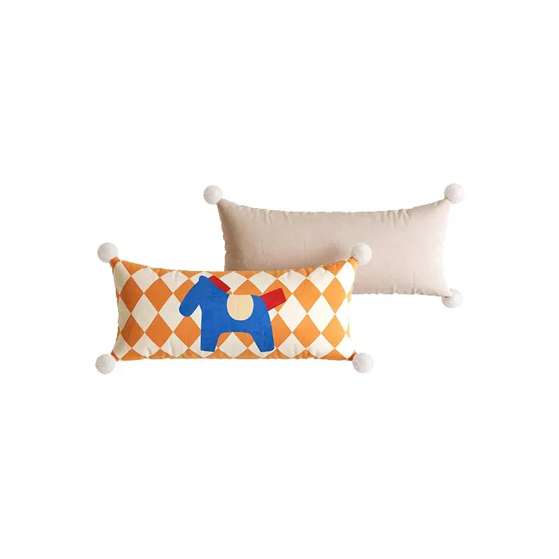Bright Pony Colored Lumbar Pillow