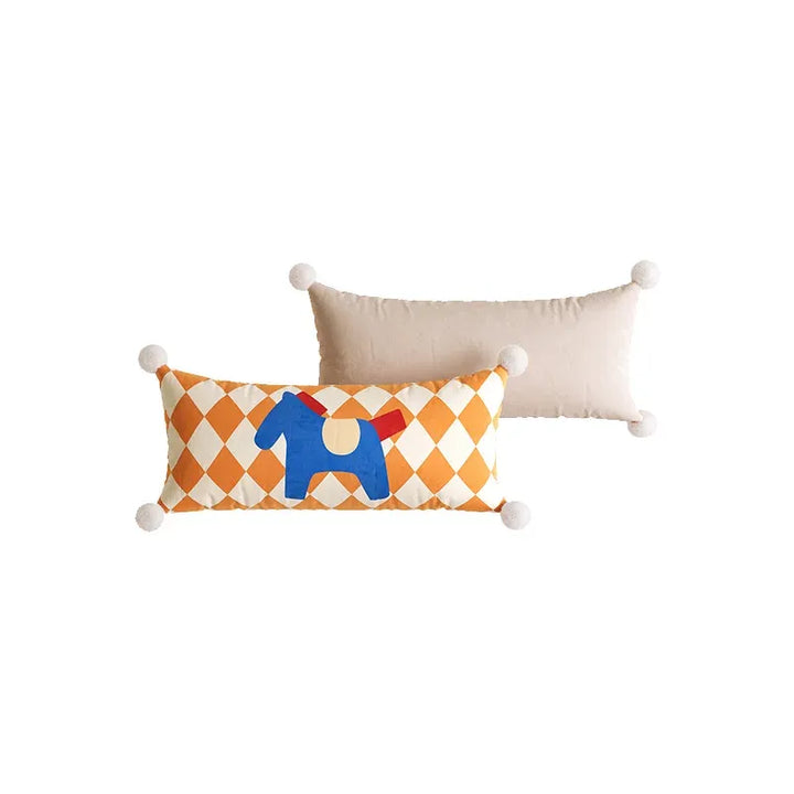 Bright Pony Colored Lumbar Pillow