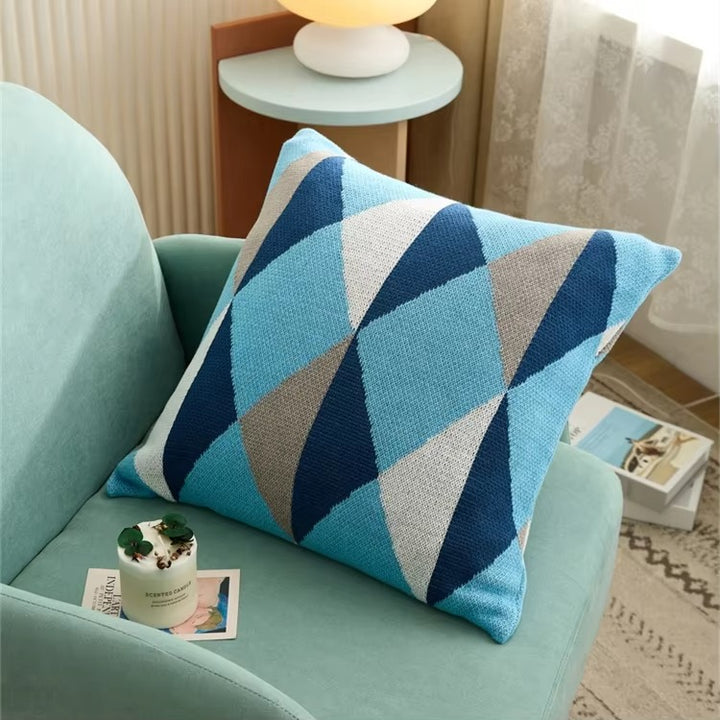 Colorful Rhombus Pattern Pillow