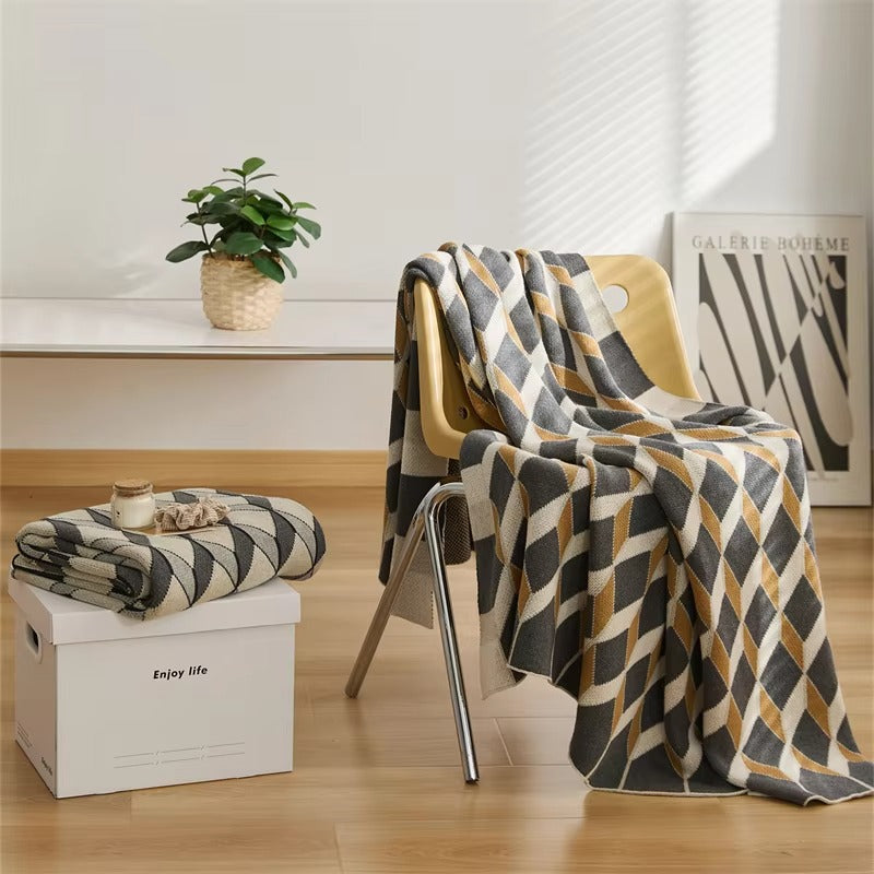 Rhombus Prism Pattern Blanket