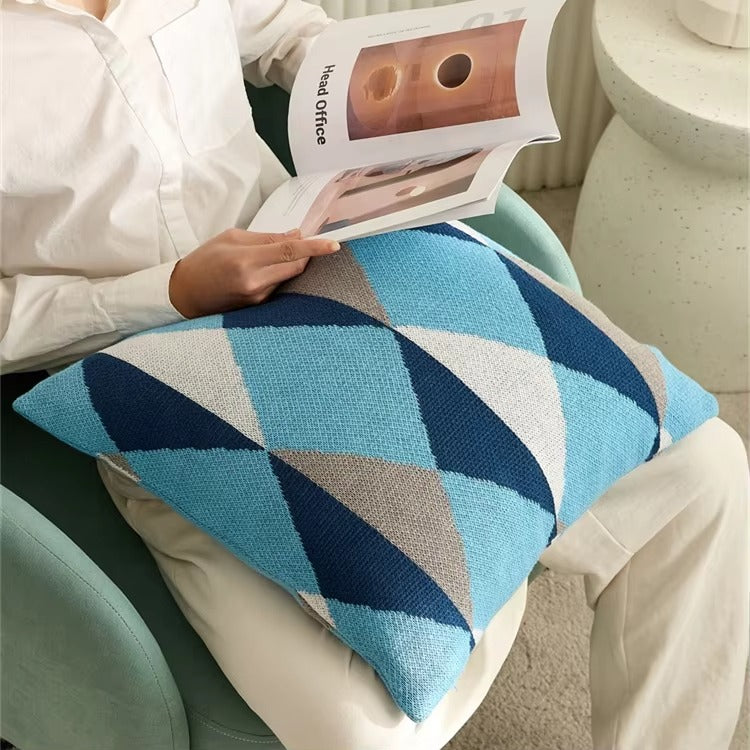 Colorful Rhombus Pattern Pillow