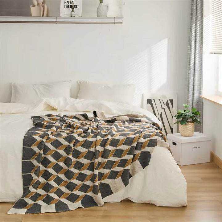 Rhombus Prism Pattern Blanket