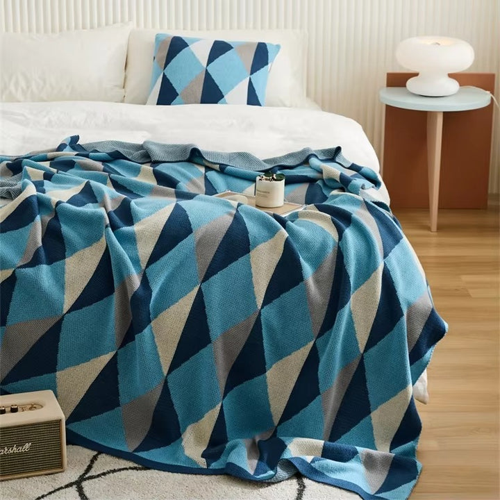 Colorful Rhombus Pattern Blanket