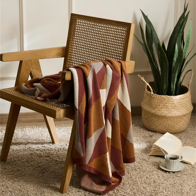 Colorful Rhombus Pattern Blanket