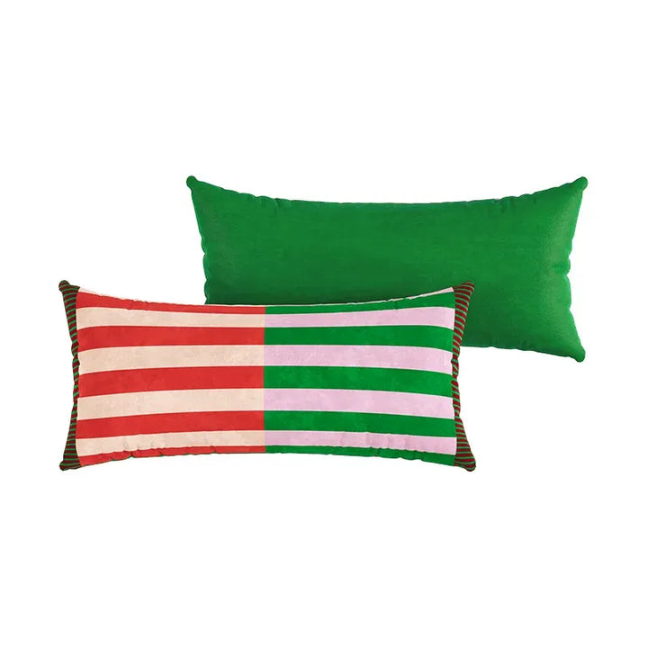 Color Block Striped Lumbar Pillow
