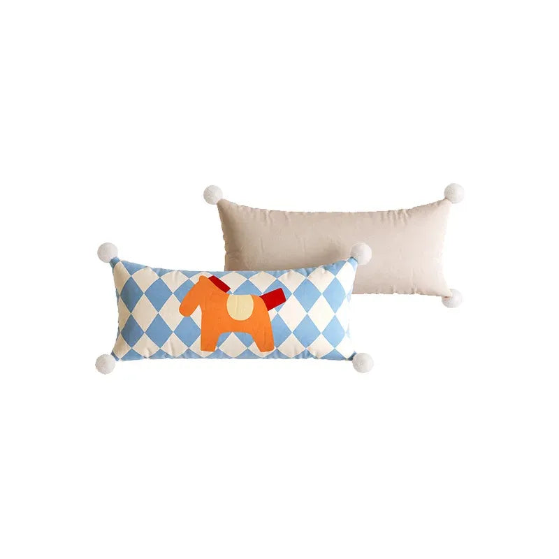 Bright Pony Colored Lumbar Pillow