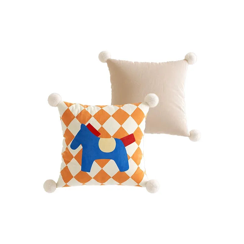 Bright Pony Colored Pillow Covers