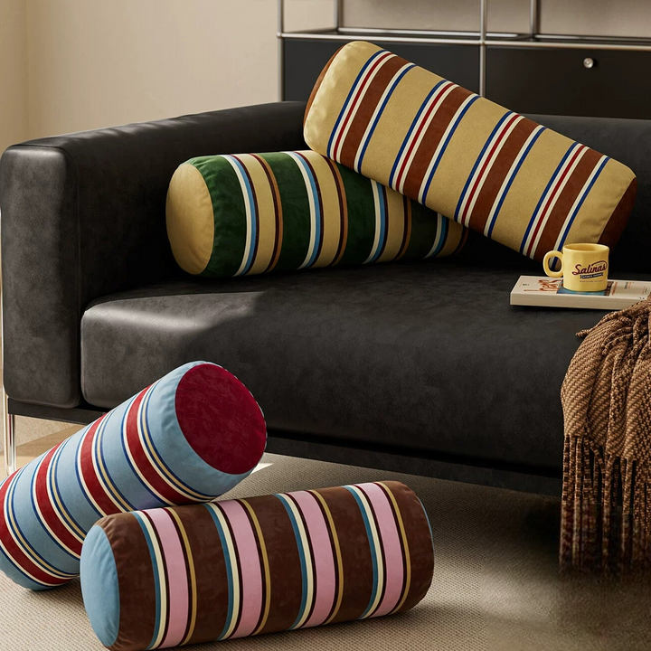 Colorblock Stripe Bolster Pillow