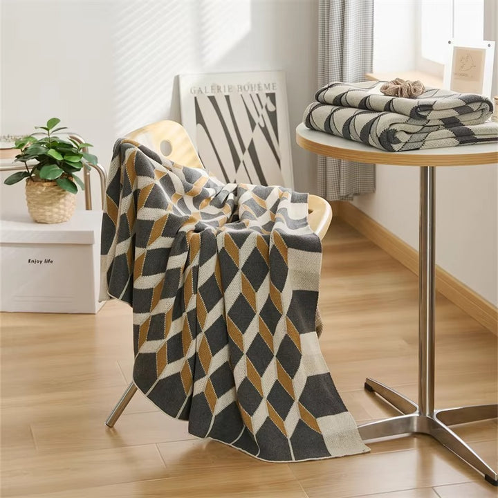 Rhombus Prism Pattern Blanket