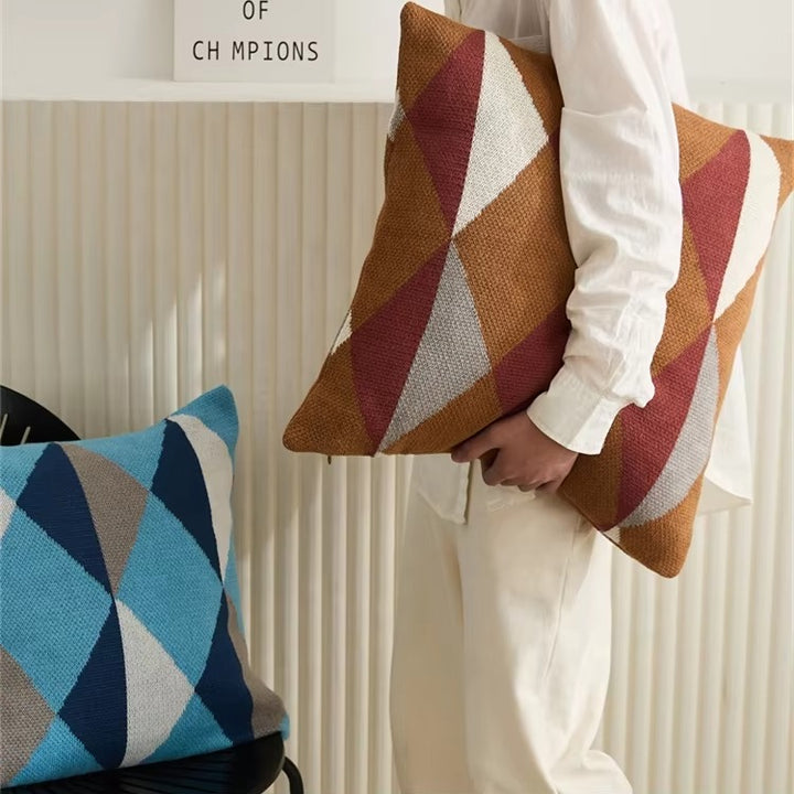 Colorful Rhombus Pattern Pillow