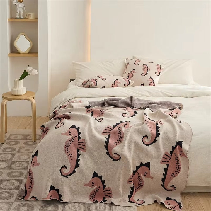 Sea Horse Blanket + Pillows
