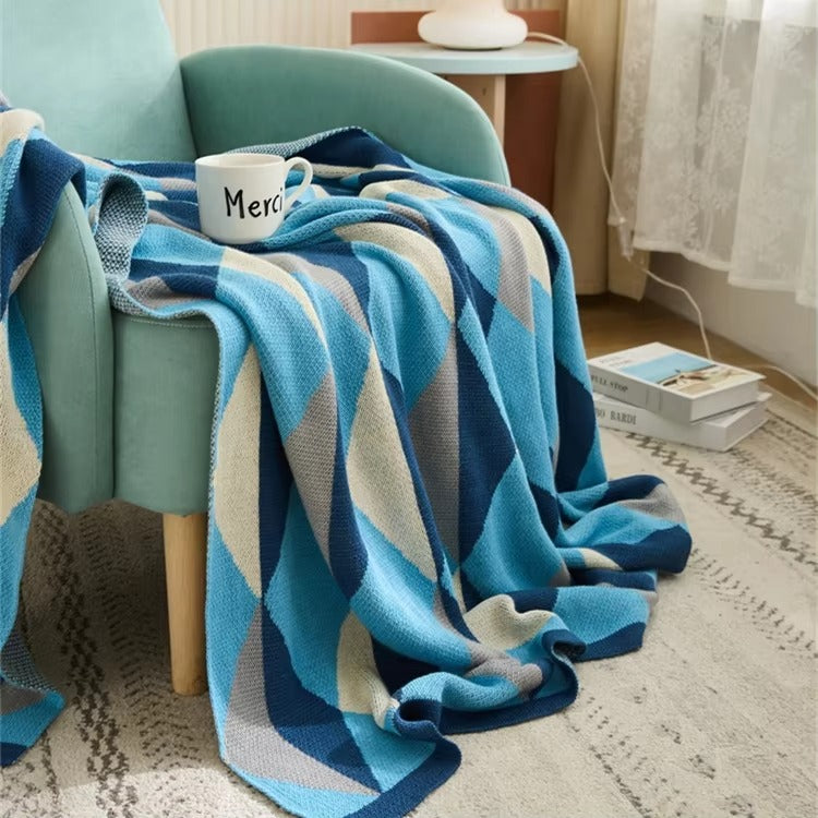 Colorful Rhombus Pattern Blanket