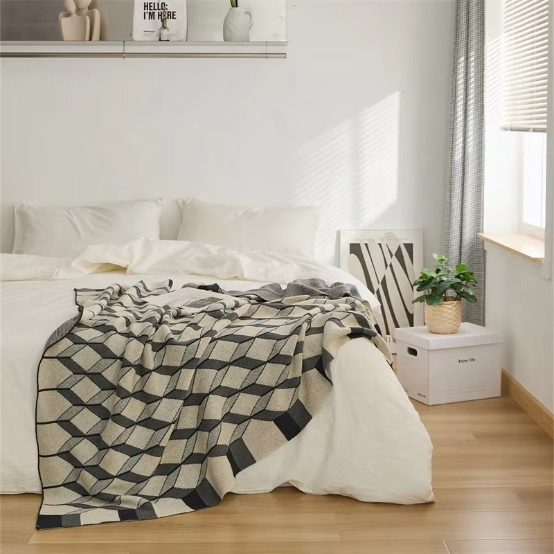 Rhombus Prism Pattern Blanket
