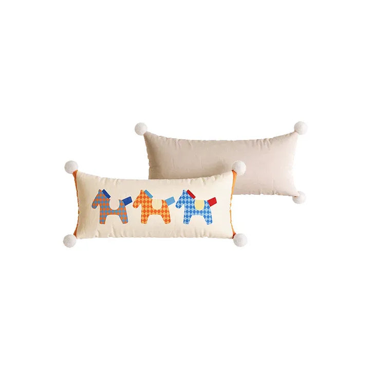 Bright Pony Colored Lumbar Pillow