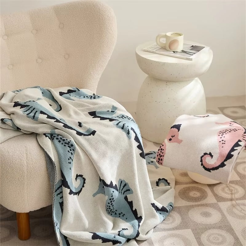 Sea Horse Blanket + Pillows