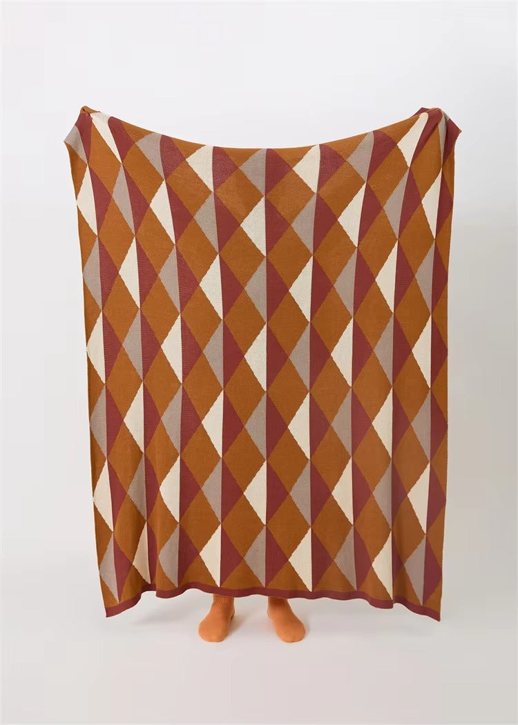 Colorful Rhombus Pattern Blanket