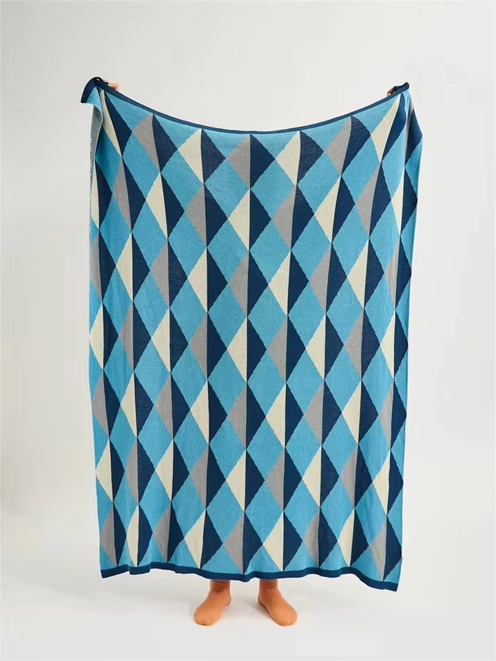 Colorful Rhombus Pattern Blanket