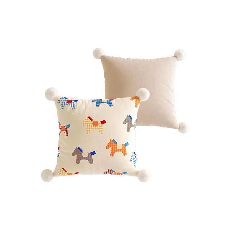 Bright Pony Colored Pillow Covers