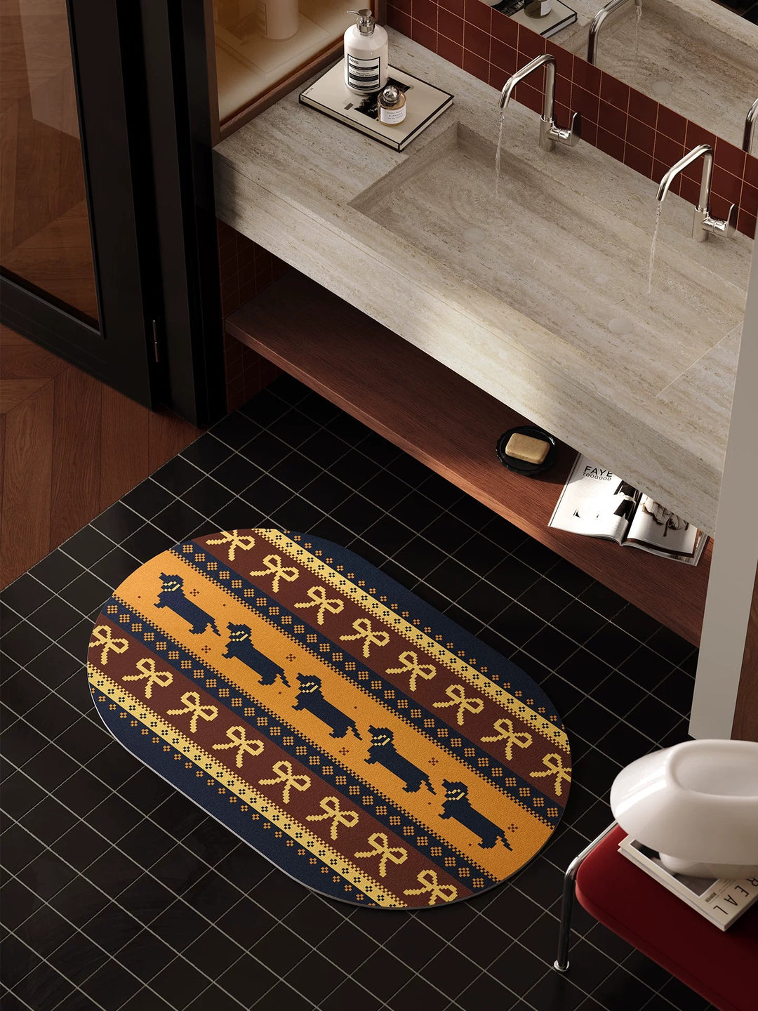Winter Sweater Pattern Bathroom Mat