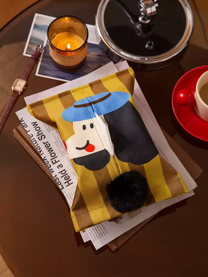 Retro Cartoon Puppy Tissue Holder