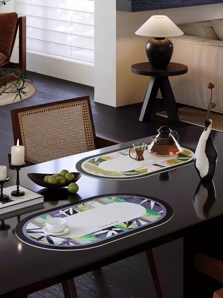 Natural Bamboo Print Placemats Set