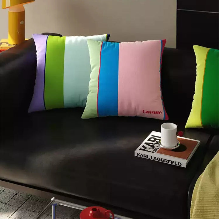 Unique Colorblock Striped Pillows