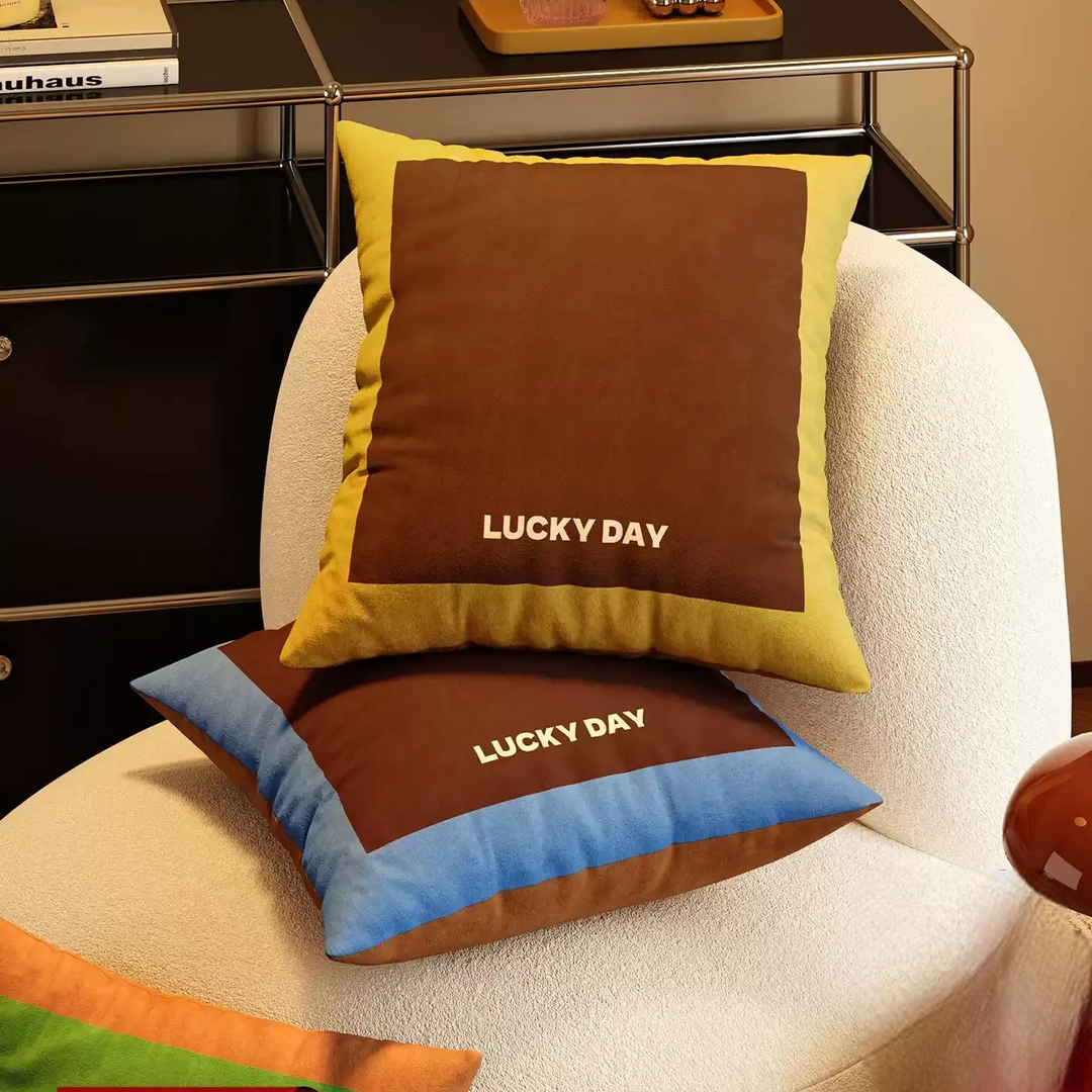 Lucky Day Colorblock Pillow Cover