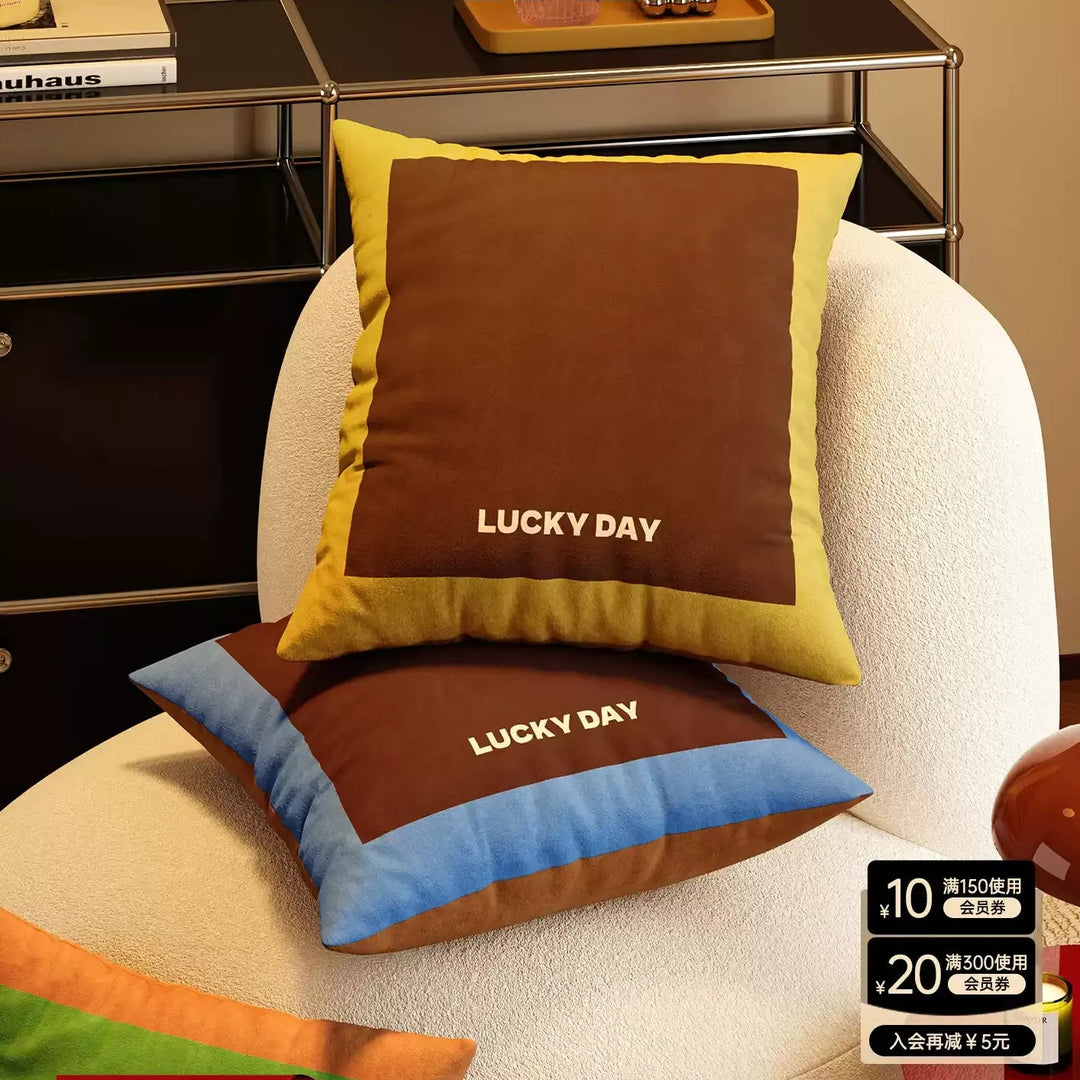 Lucky Day Colorblock Pillow Cover