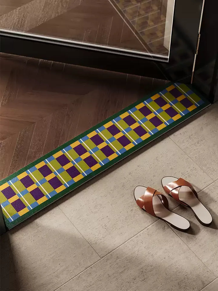 Bright Woven Plaid Narrow Door Mat
