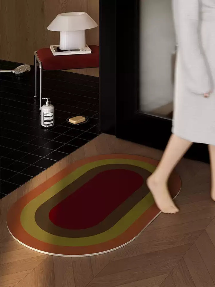 Retro Square Gradient Pattern Bathroom Mat