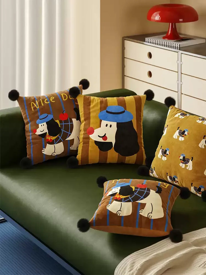 Retro Cartoon Puppy Pillows