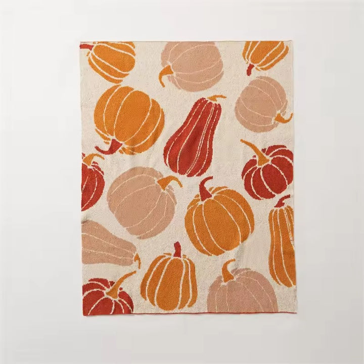 Orange Pumpkin Throw Blanket