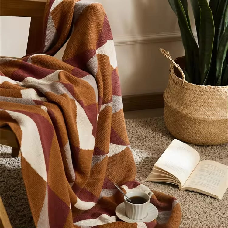 Colorful Rhombus Pattern Blanket