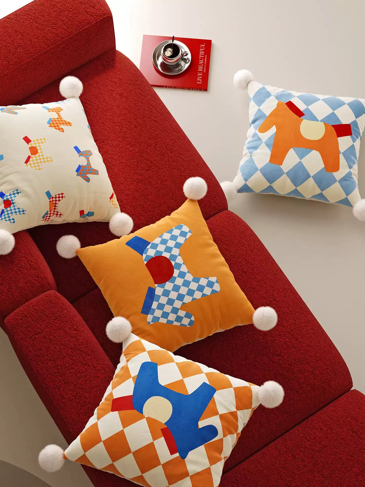 Bright Pony Colored Pillow Covers
