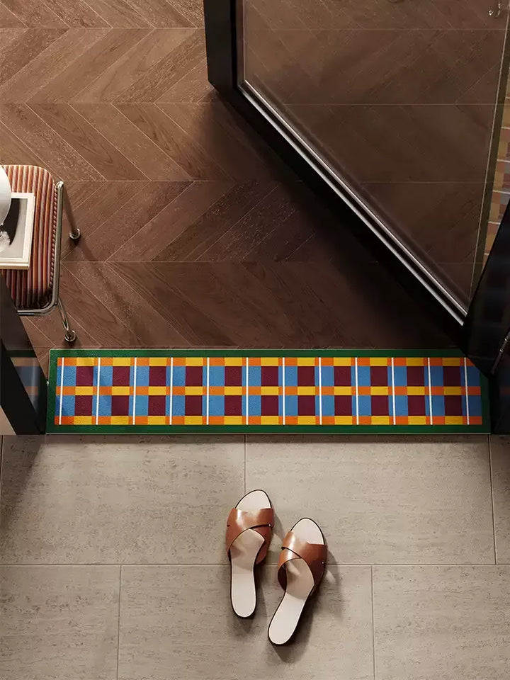 Bright Woven Plaid Narrow Door Mat