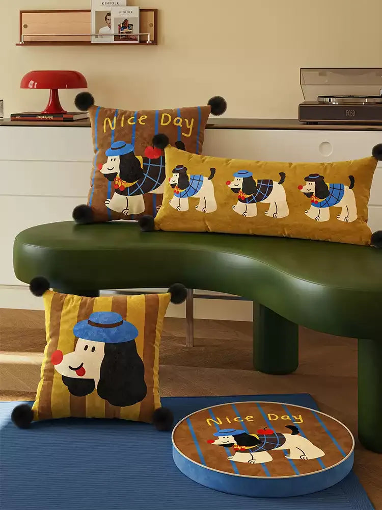 Retro Cartoon Puppy Pillows