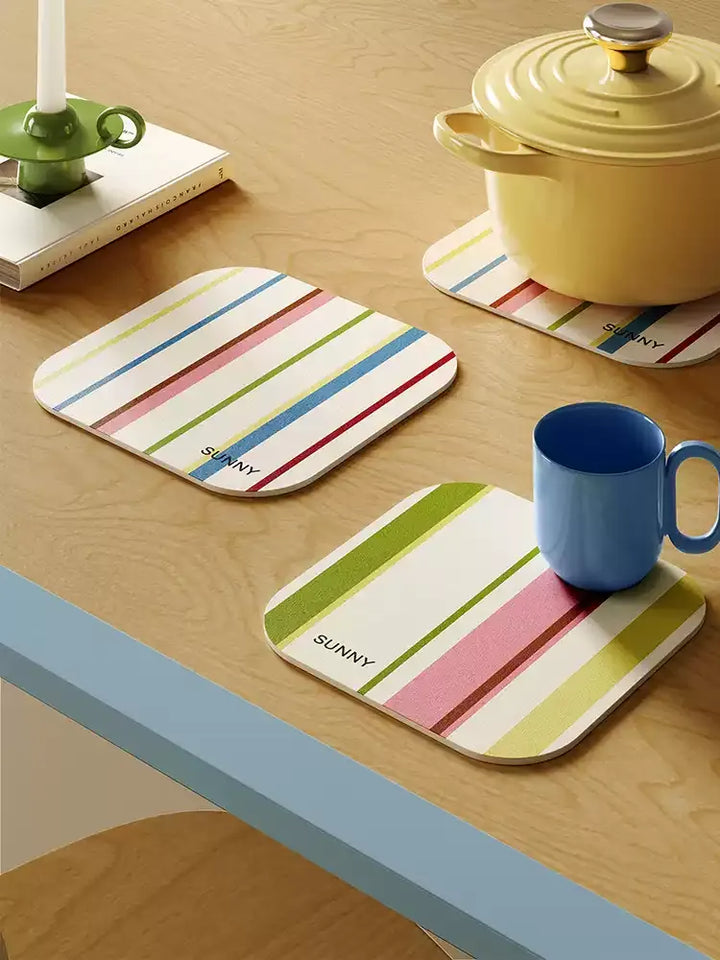 Sunny Striped Coasters
