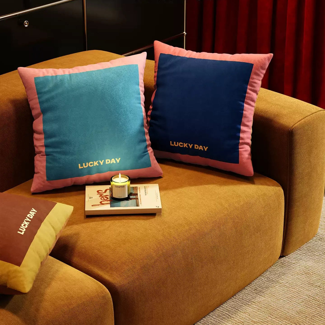 Lucky Day Colorblock Pillow Cover
