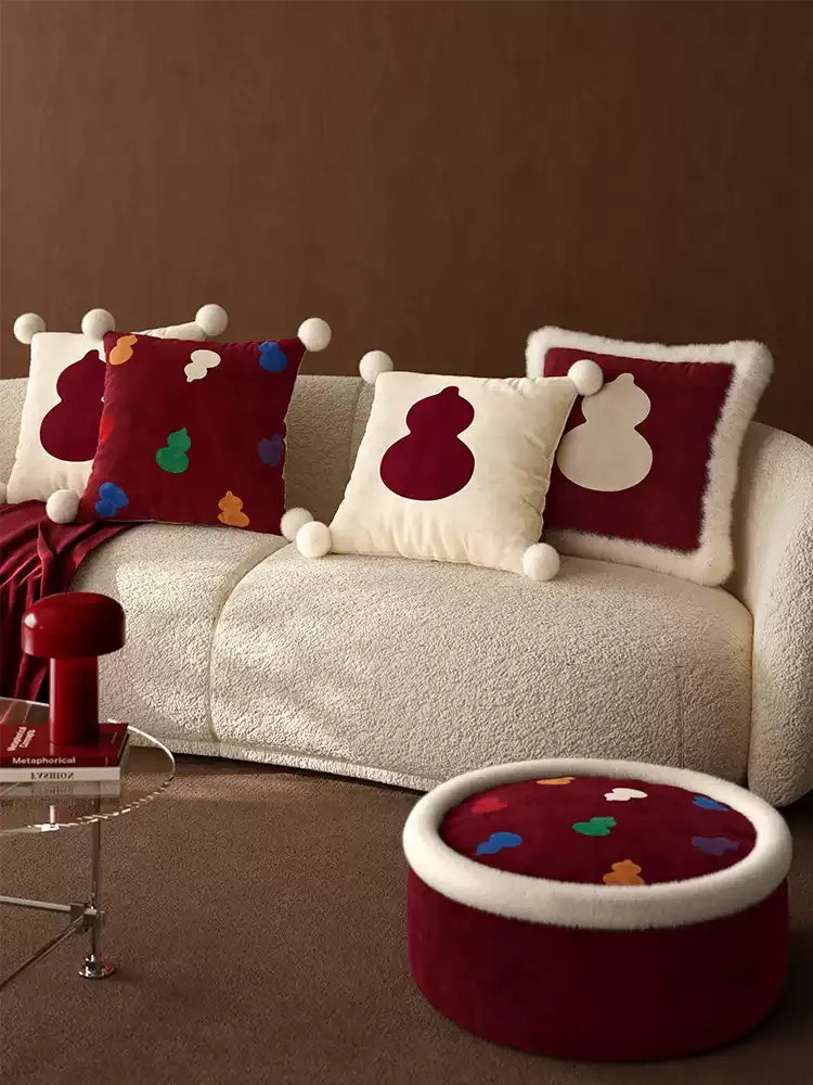 Burgundy Gourd Festive Pillows