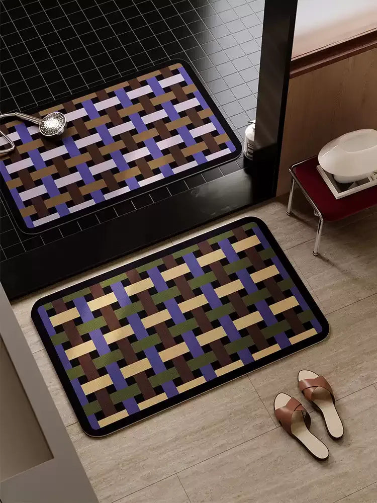 Geometric Weaving Bathroom Mat