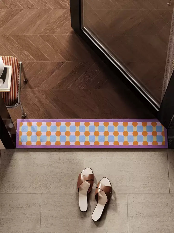 Color Block Polka Dot Narrow Door Mat
