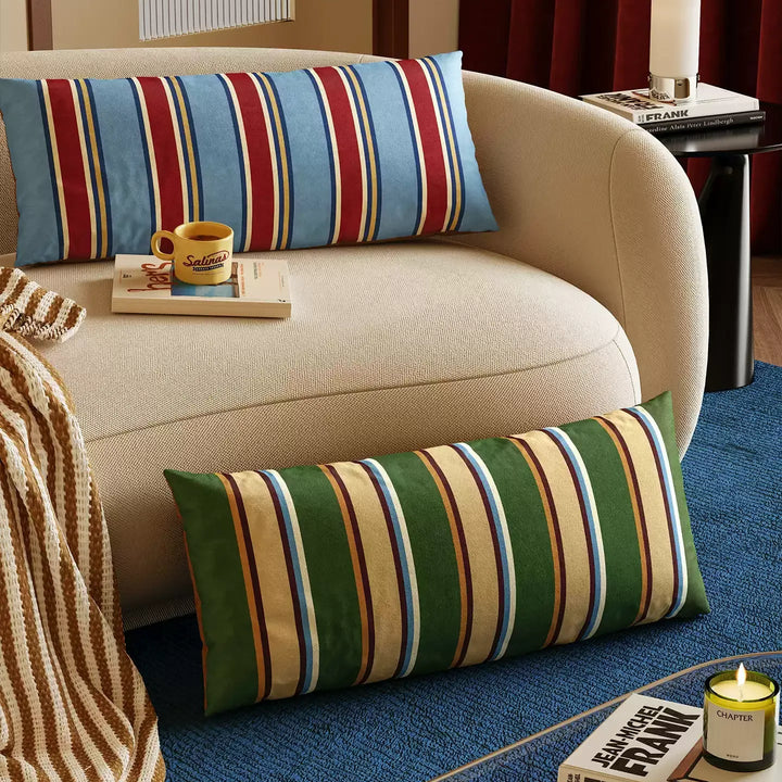Colorblock Stripe Lumbar Pillow
