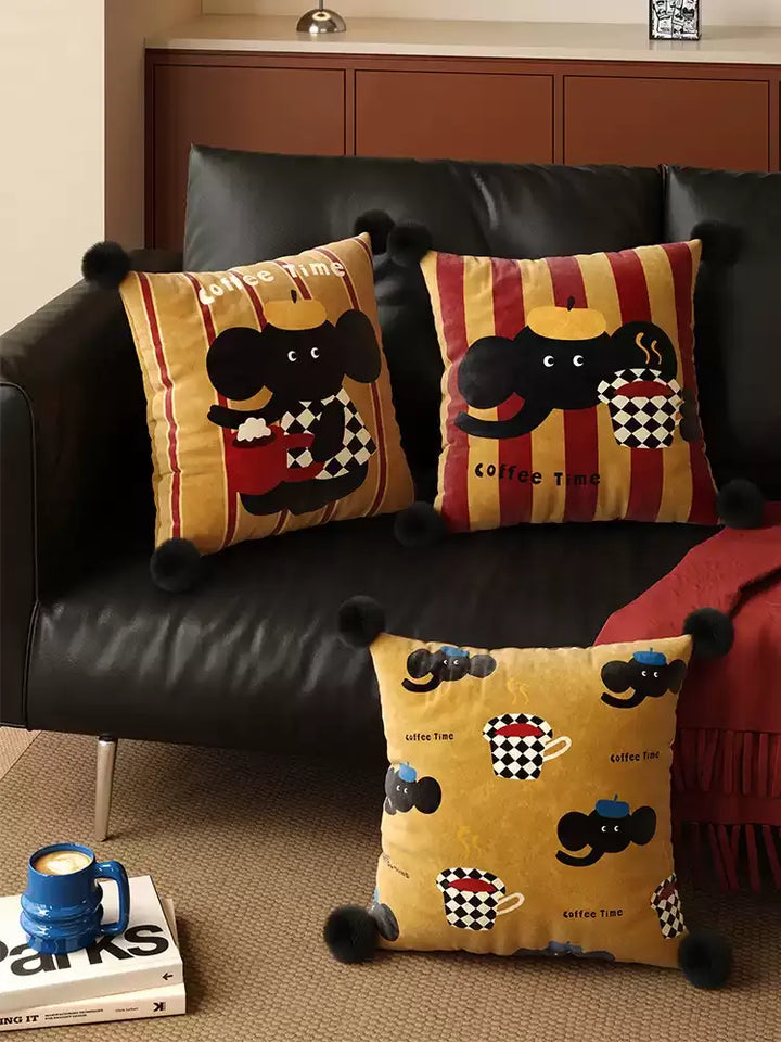 Elephant Coffee Time Pillows