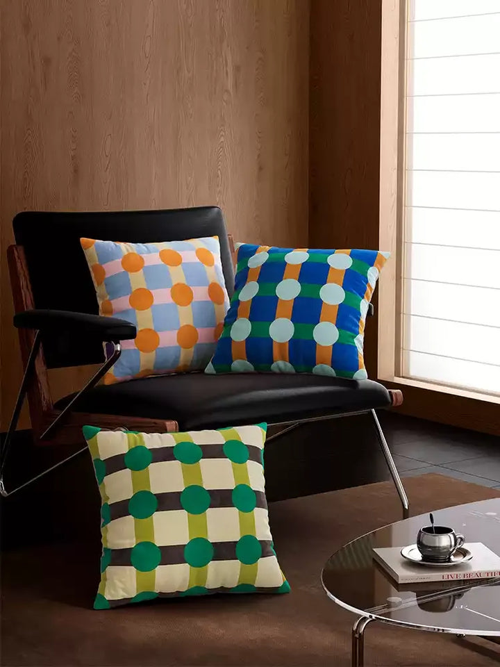 Color Block Polka Dot Pillows