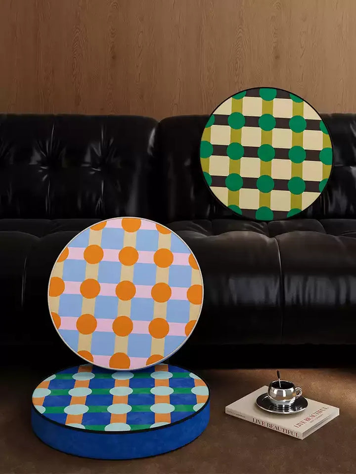 Color Block Polka Dot Seat Cushions