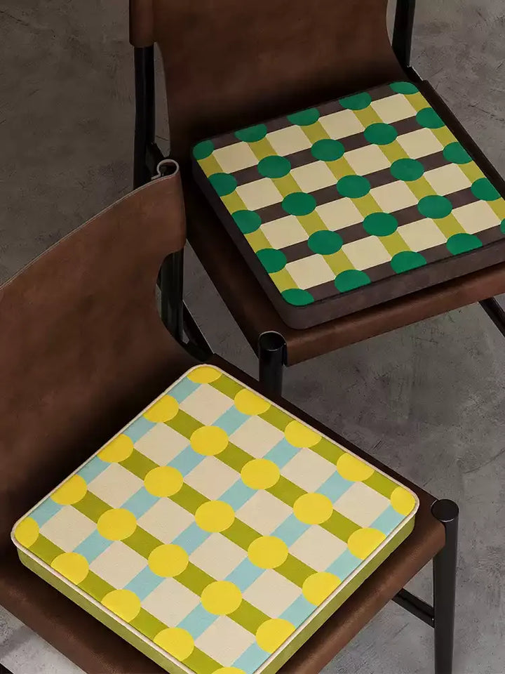 Color Block Polka Dot Square Cushion