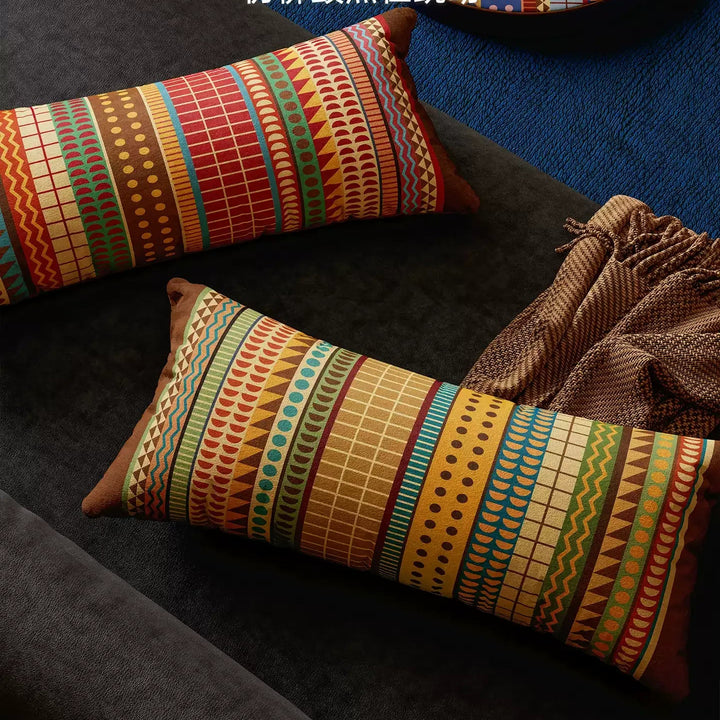Retro Boho Pattern Lumbar Pillow